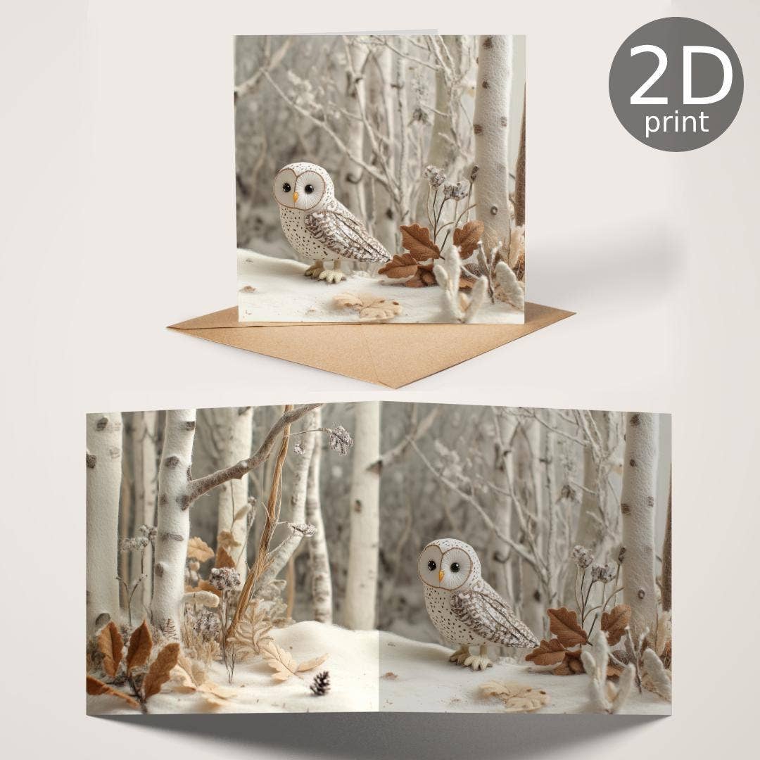 Good Post Day – Engroshandel Julekort – Ugle i skovlandskab panorama 2D trykt kort0