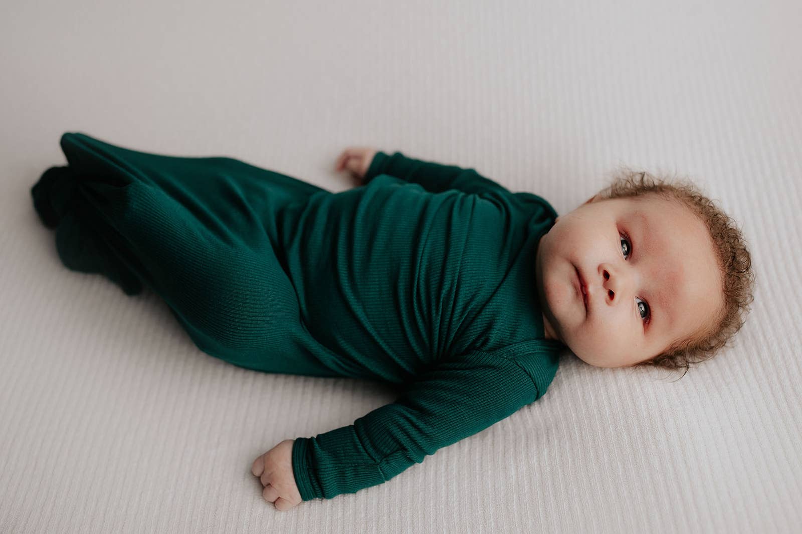 Three Little Tots - Wholesale Babygown - Baby - Forest Green Ribbed Knotted Newborn Baby Gown Sleepwear16