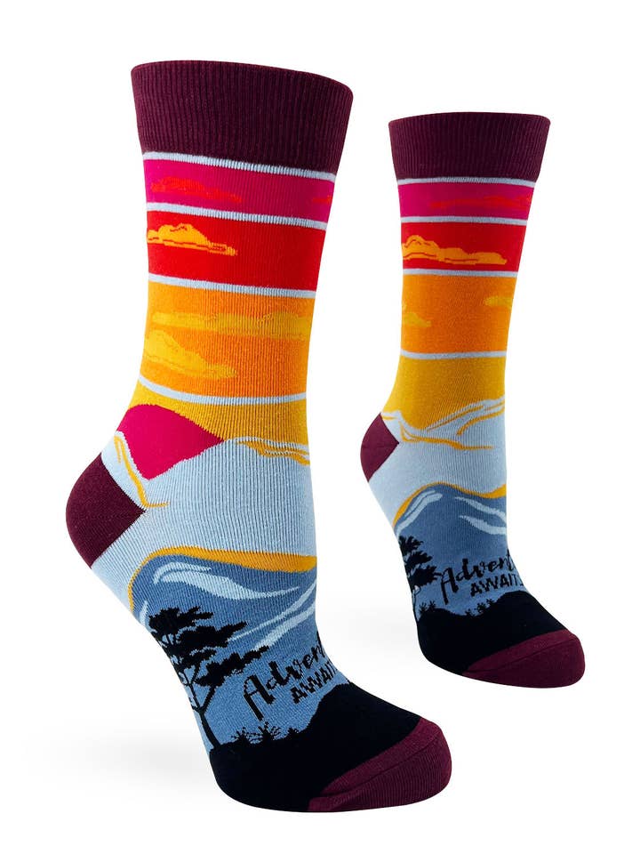 Fabdaz - Wholesale Socks - Women's - Adventure Awaits Women's Crew Socks