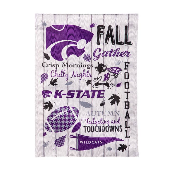 Kansas State University, Moire Flag, GDN, Fall Seasonal for wholesale by Evergreen Enterprises