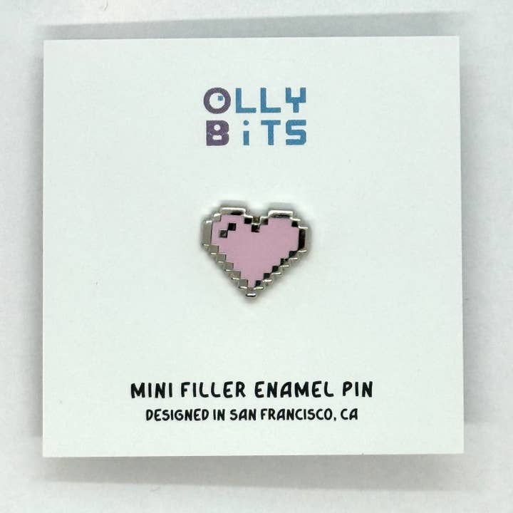 Ollybits Pixel Art - Wholesale Lapel Pin/Button - Pastel Mini Filler Pixel Art Heart Enamel Pins