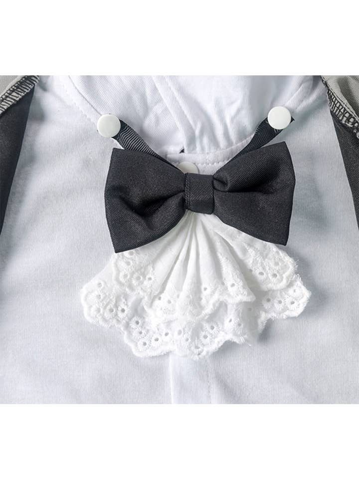 Fennco Styles - Wholesale Jumpsuit - Baby - Grey Tux Cotton Baby Romper