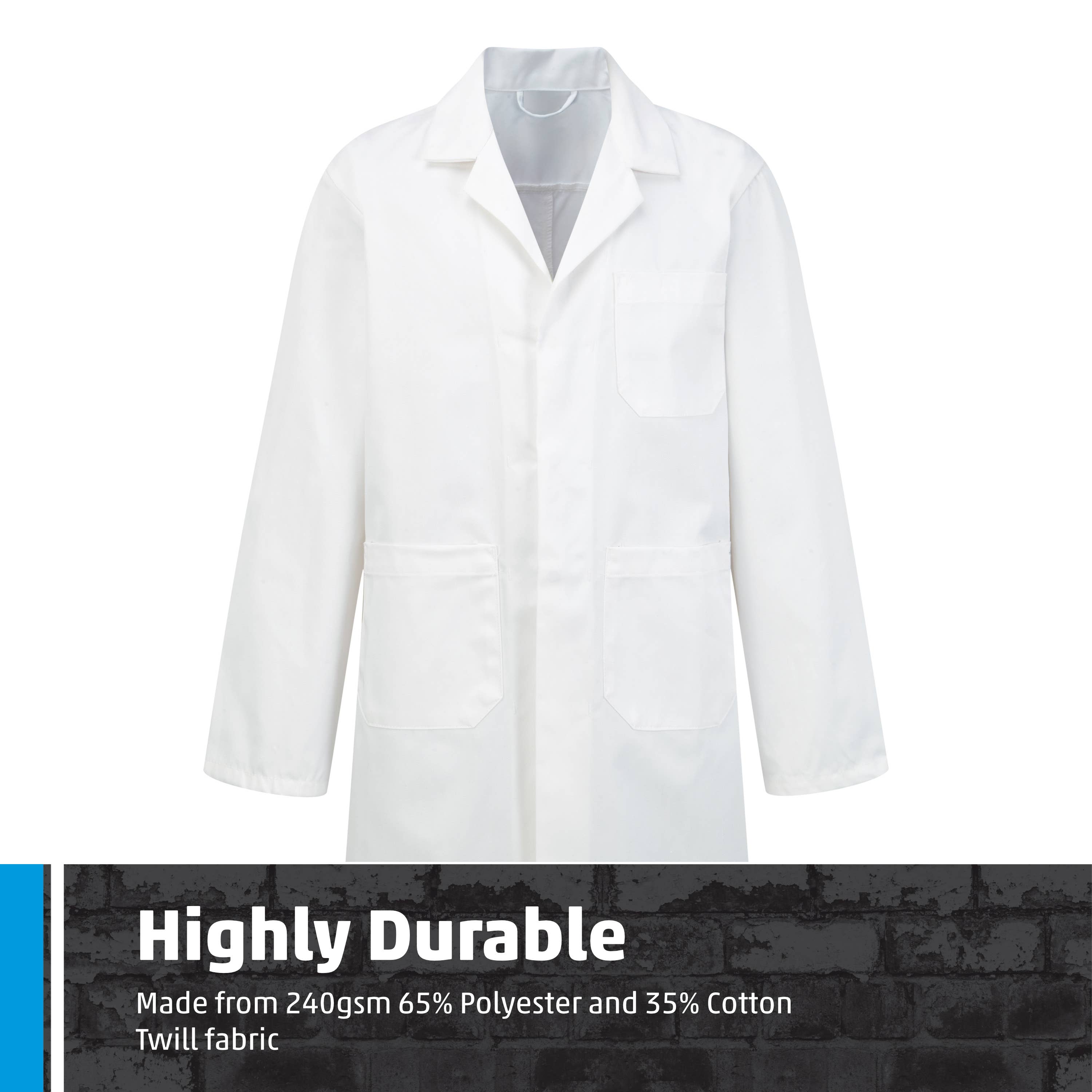 TuffStuff Workwear – wholesale Coat – Men′s – Fort Warehouse Coat, White Lab Coat, Unisex, 240gsm3