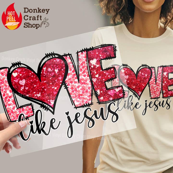 Love Valentine DTF Transfers, Ready to press for wholesale by Donkey Craft