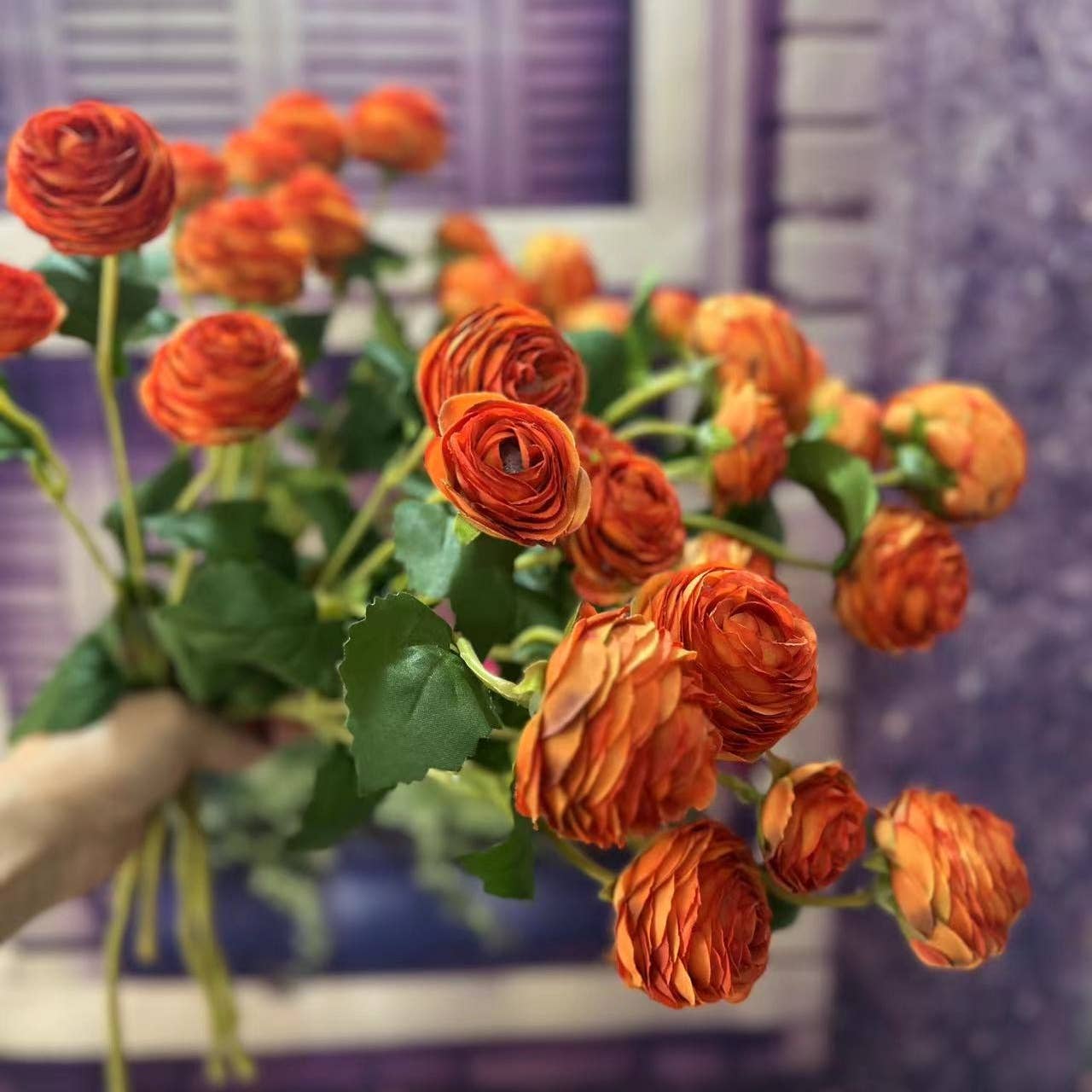 ACNITE(We cover U.S. import duties) - Vendita all'ingrosso Fiori finti - Rosa artificiale da 16,6 cm, rosa piccola a 3 teste, fiori finti8