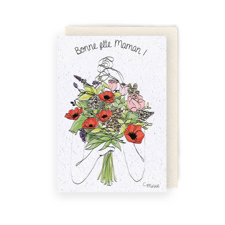 Plantable card, Happy Mother's Day bouquet for wholesale by Papier Fleur