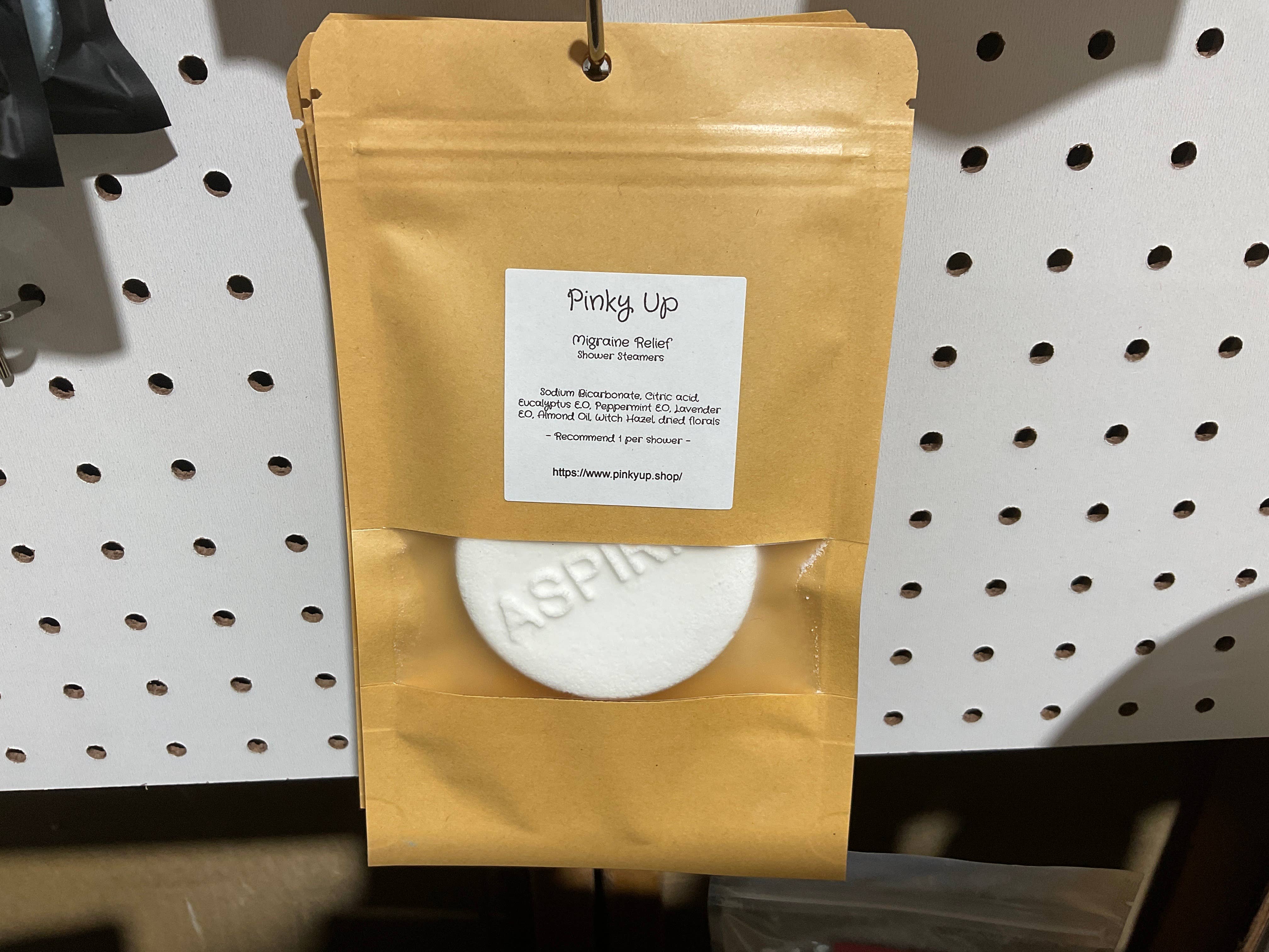 Pinky Up - Vente Bombe de douche/galet bien-être pour la douche - Pastilles effervescentes pour migraine à la Lavande, Menthe poivrée et Eucalyptus1