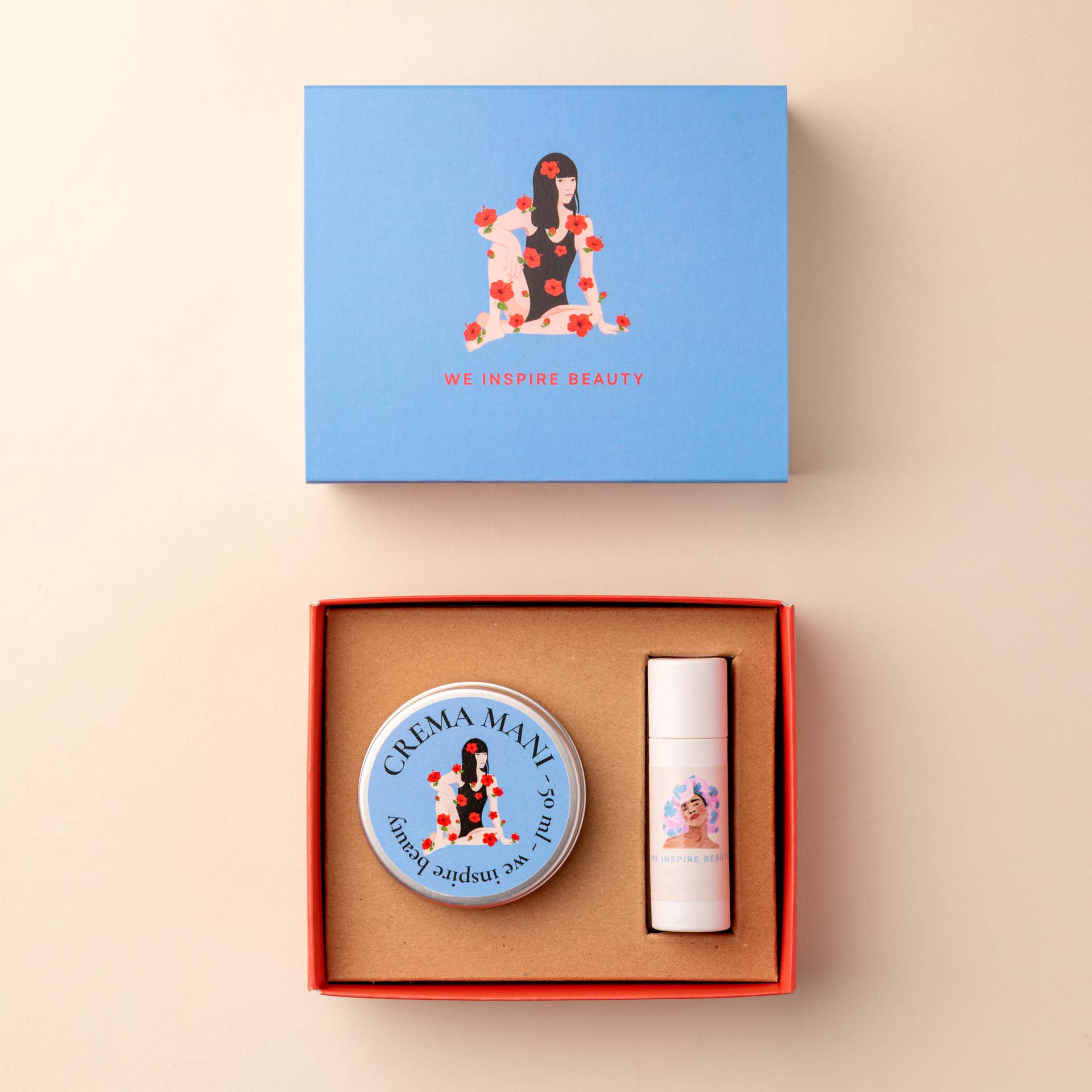 We Inspire Beauty - Wholesale Hand Cream/Lotion - Hand cream box + Lip balm "Fruit kiss"0