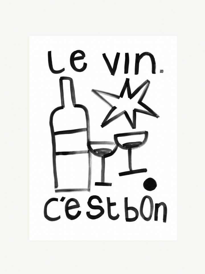 The Wine is Good in France - Art Print for wholesale by Jazmine Joye Prints