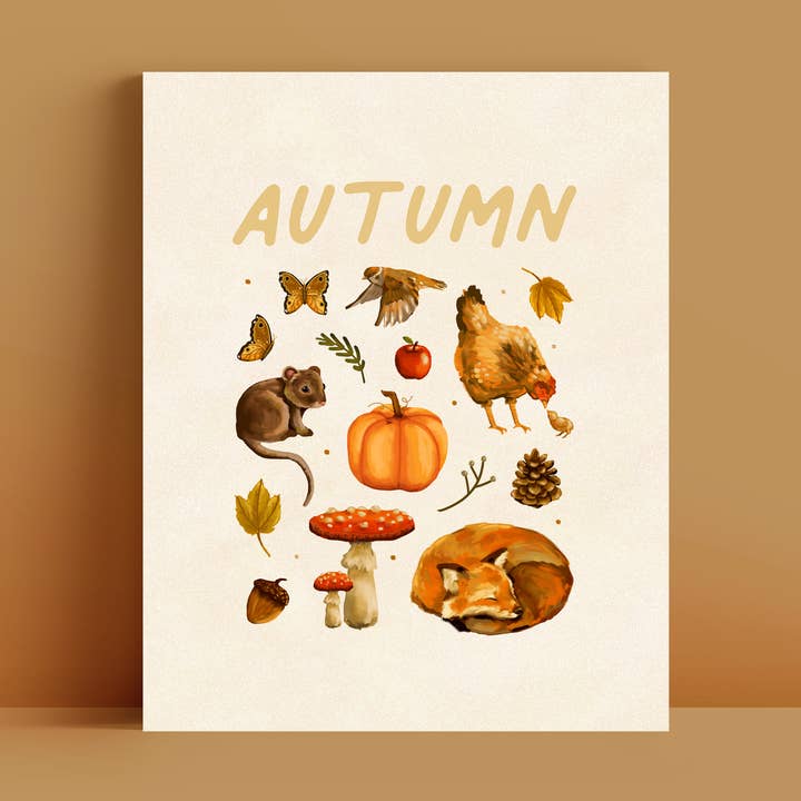 Fall Art Print | 8x10'' | Hygge Botanical Illustration for wholesale by Doro Marcello