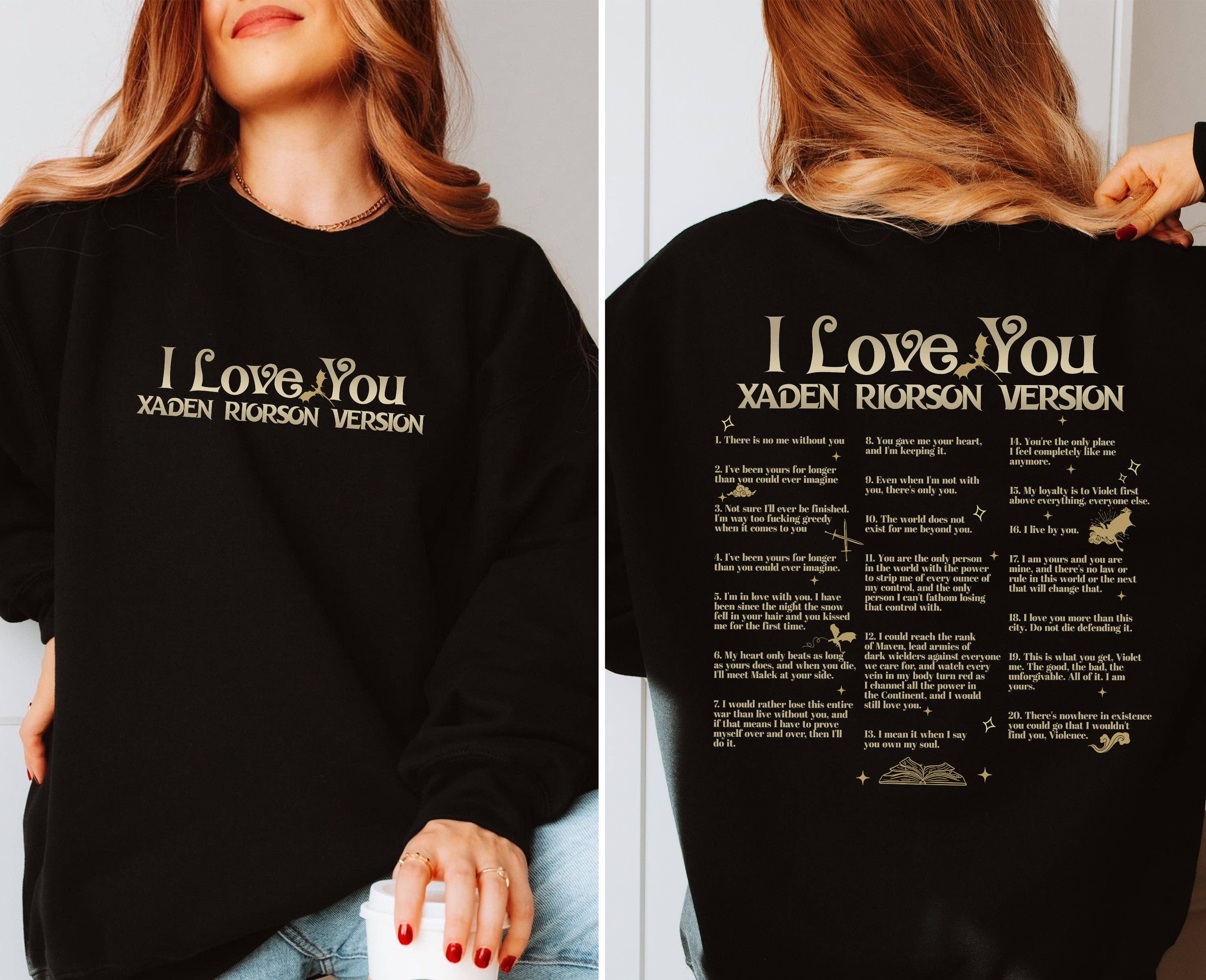 MagicMerchEmporium – Großhandel Sweatshirt mit Grafikdruck – Damen – "Ich liebe dich - Xaden Riorson Version" Sweatshirt - Fourth Wing2