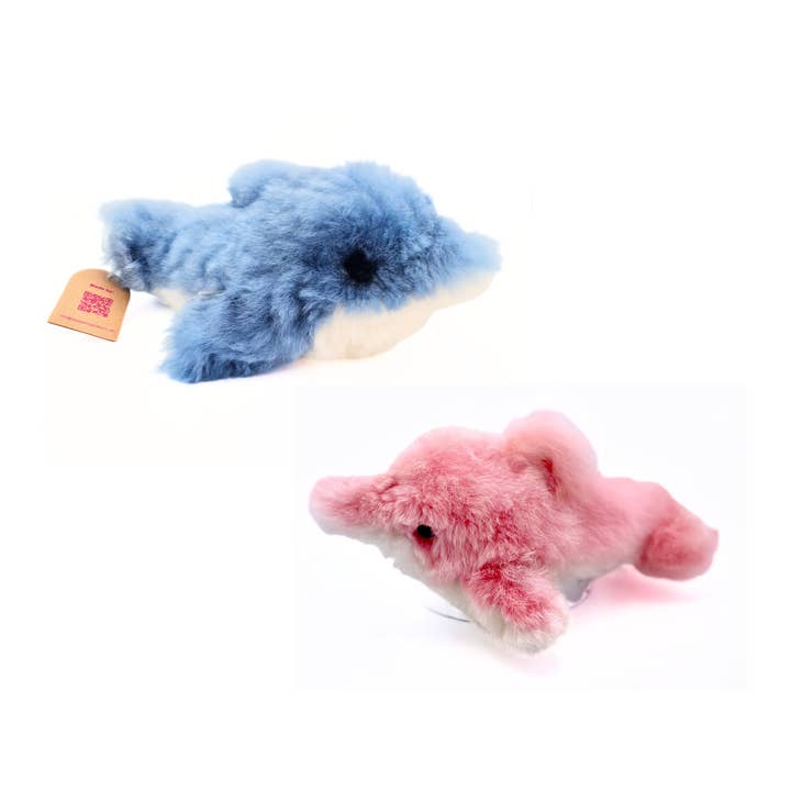 Dolphin Alpaca fur toy for wholesale by Blossom Inspirations