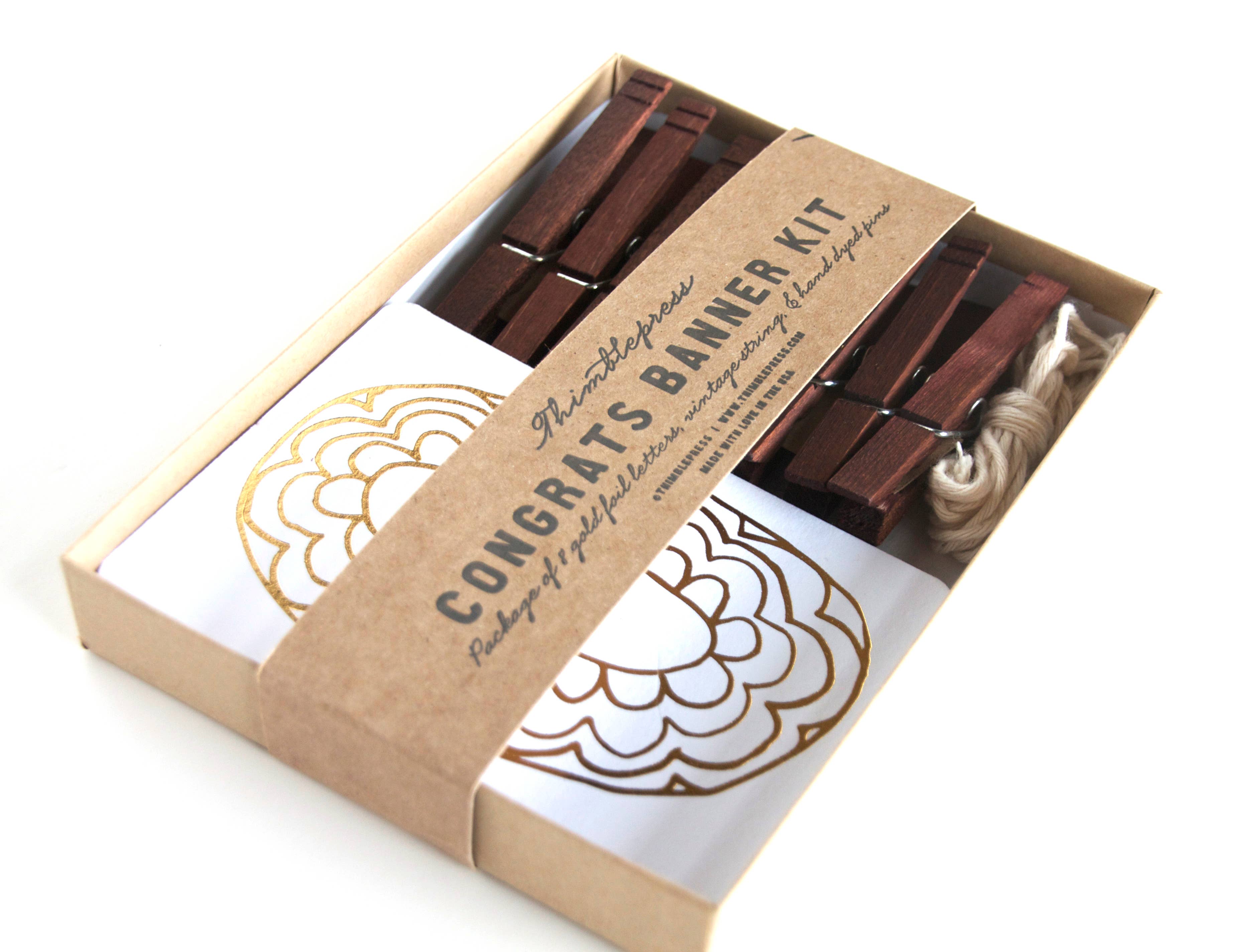 Thimblepress - Wholesale DIY Craft Kit - CONGRATS Gold Foil DIY Banner Kit2