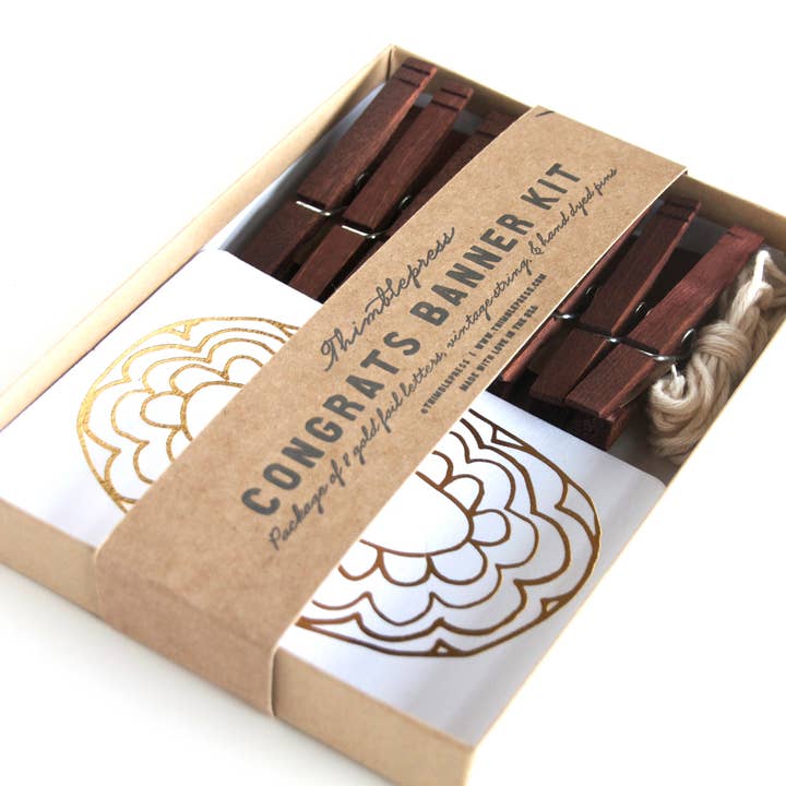 Thimblepress - Wholesale DIY Craft Kit - CONGRATS Gold Foil DIY Banner Kit2