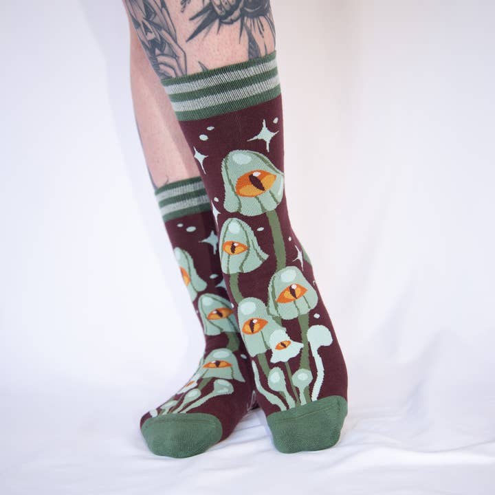 FootClothes LLC - Wholesale Socks - Unisex - Mystic Mushrooms Crew Socks16
