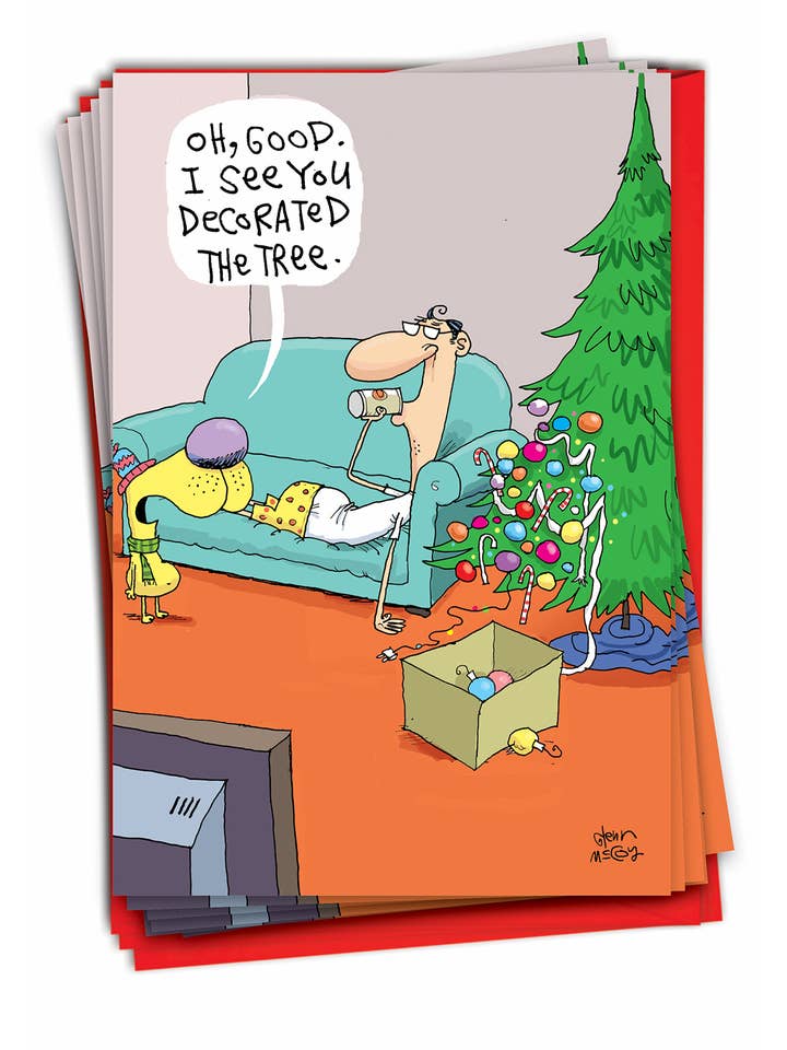 Schachtel mit 12 Weihnachtskarten — Lazy Decorating für den Großhandel von NobleWorks