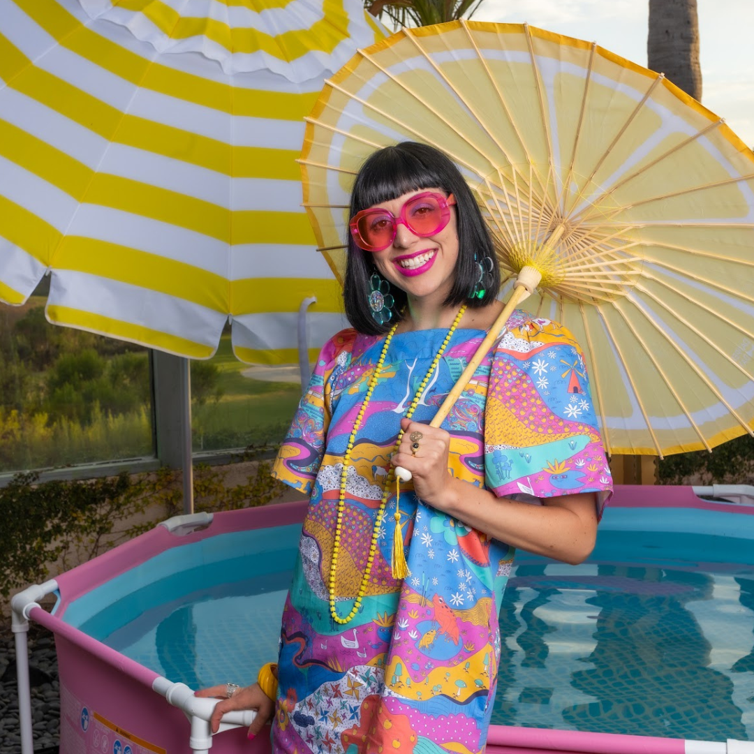 Blue Platypus - Wholesale Dress - Women's - Landscape Print Square Neck Pocket Dress8