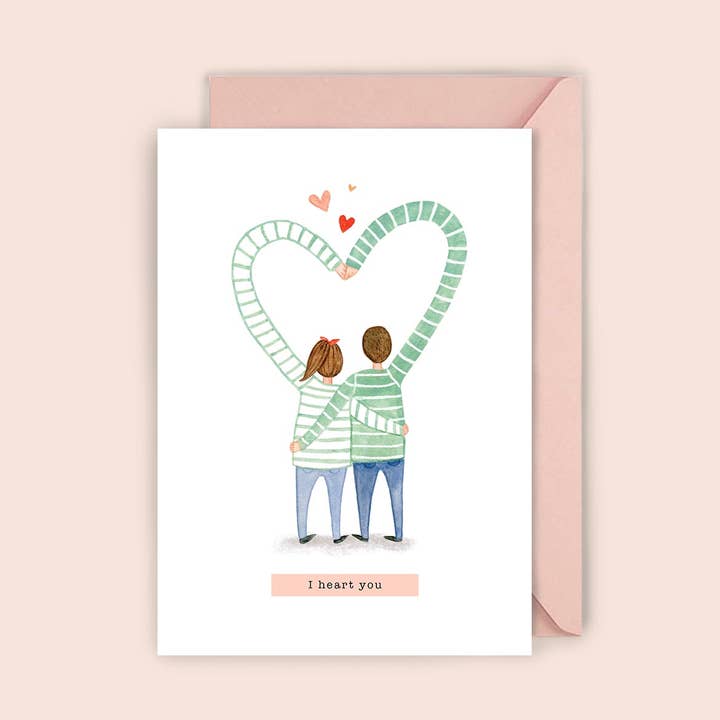 Cartolina Pieghevole Heart You per la vendita all'ingrosso da parte di luvter paper