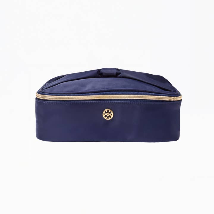 Bolsa de Maquilhagem Make Me Blush | Floral Foulard Azul Marinho por atacado de Mary Square