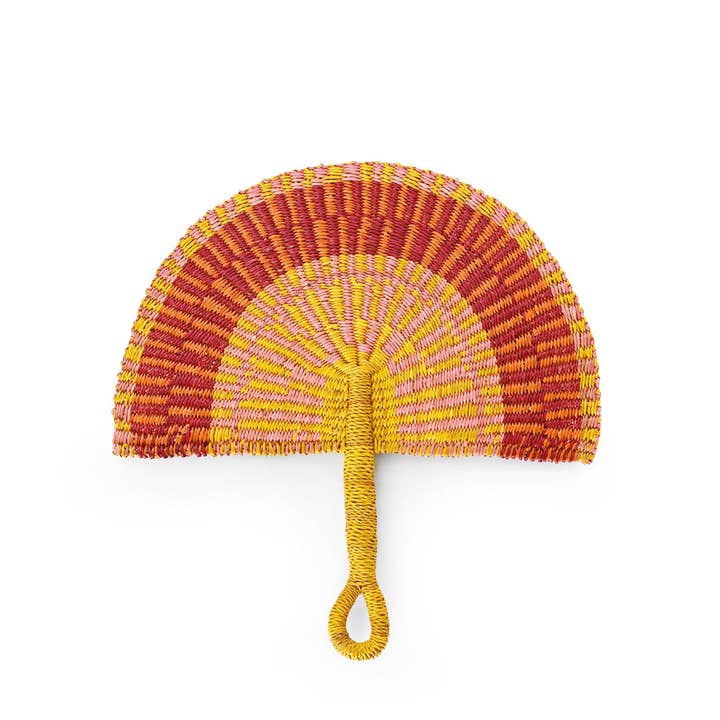 Swahili | AFRICAN MODERN - Wholesale Handheld Folding Fan - Assorted Elephant Grass Half-Moon Hand Fan
