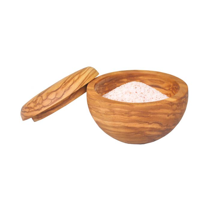 Naturally Med Inc. - Wholesale Salt & Pepper Shaker Set - Olive Wood Salt Cellar