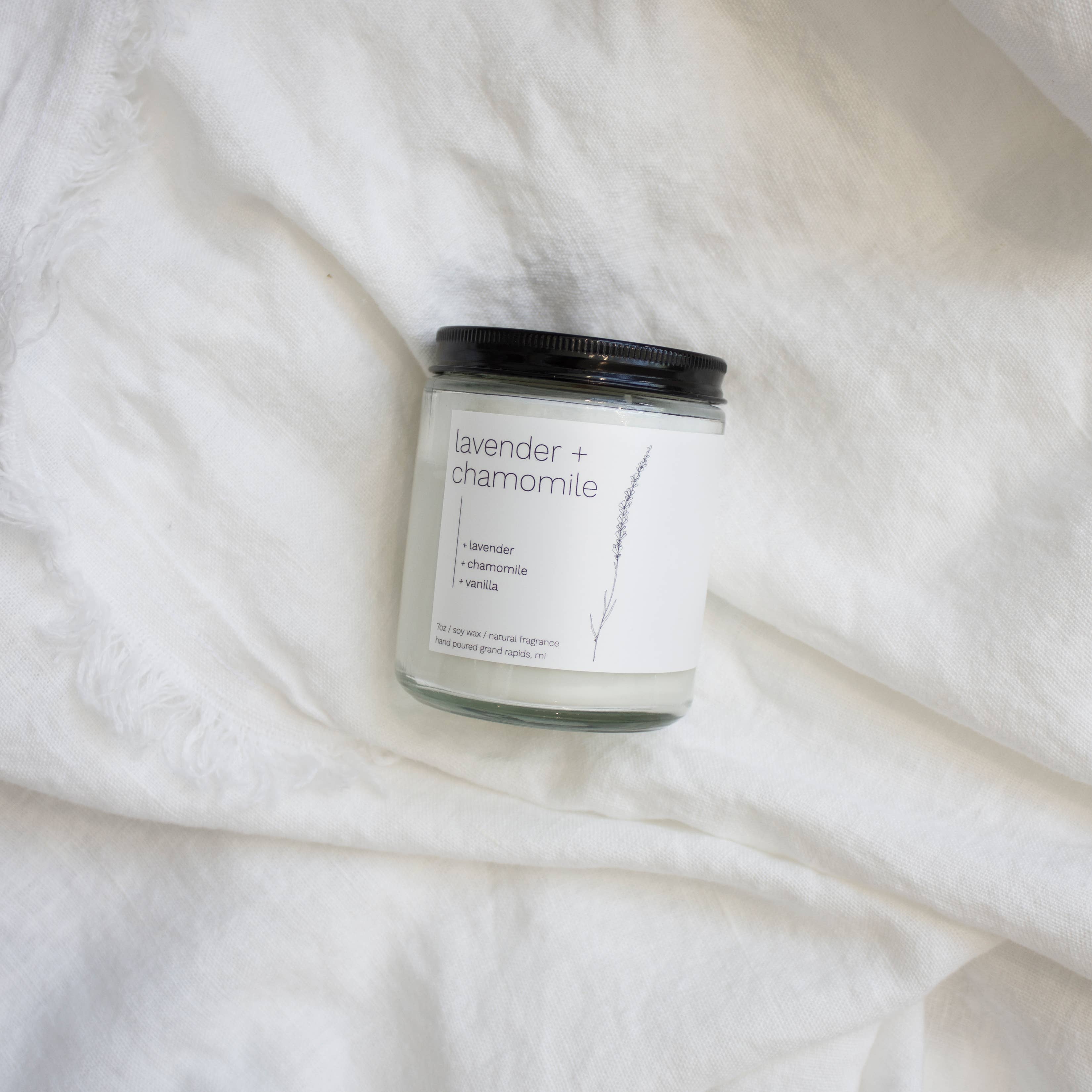 sable candle co. - Wholesale Jar/Filled Candle - Lavender + Chamomile 7oz Classic Soy Wax Candle