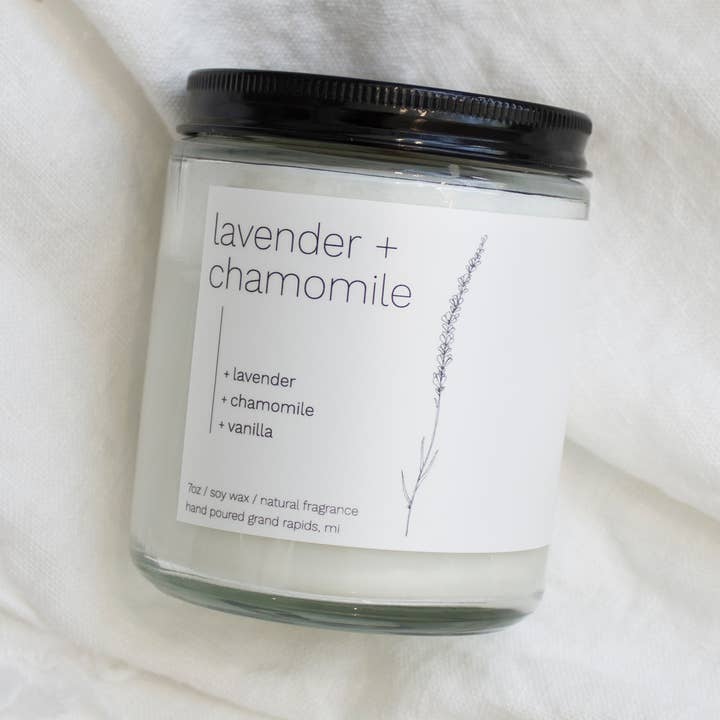 Lavendel+kamille 7 oz klassisk soja vokslys for engroshandel hos sable candle co.