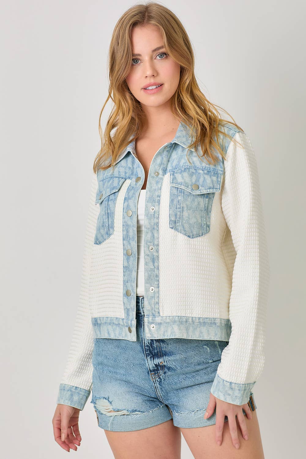 Mystree - Wholesale Denim Jacket - Women's - 60463 Mixed Media Denim Jacket7