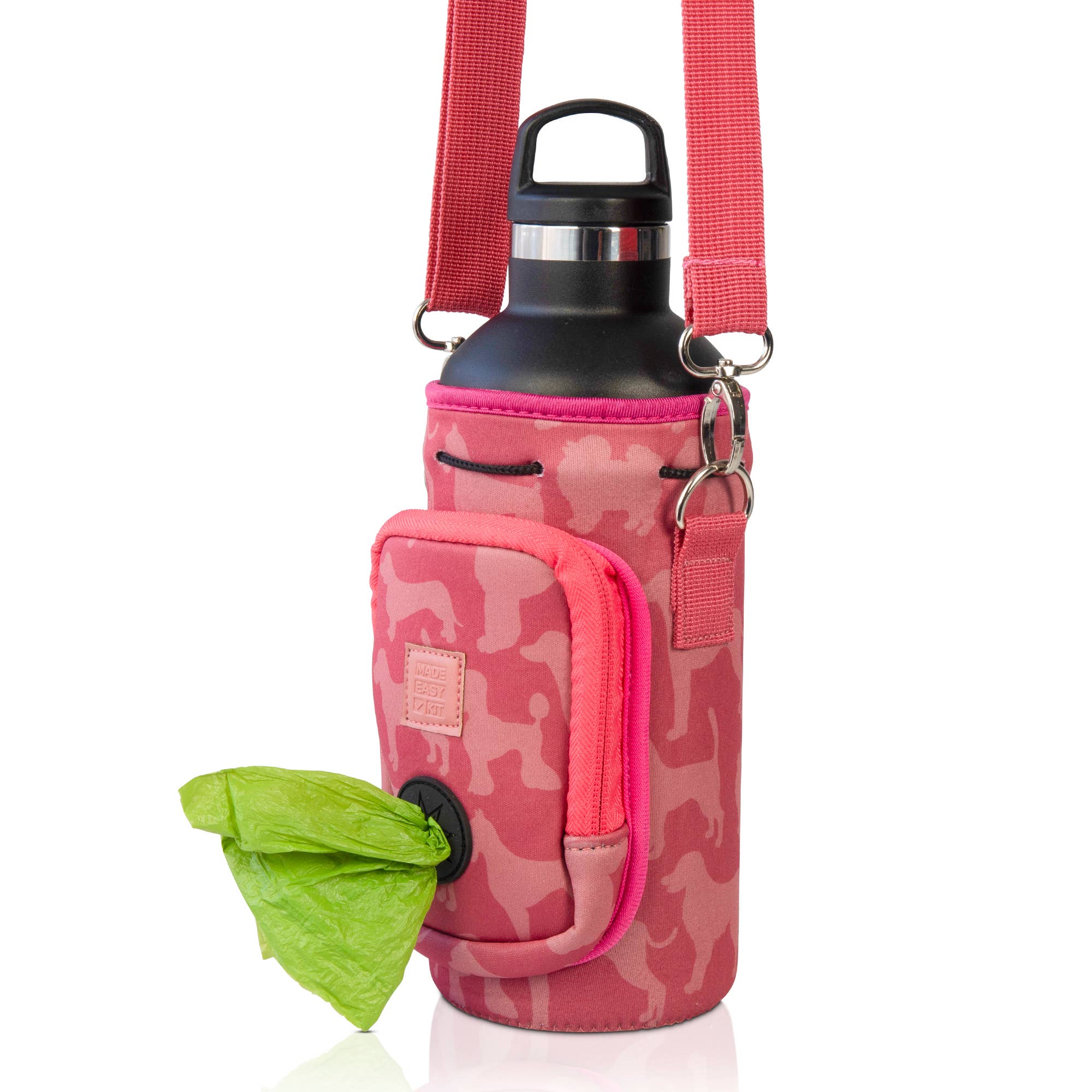 MADE EASY KIT – Suporte para garrafas/garrafeira por atacado – Kit fácil de transportar garrafa de água com bolso para saco de cocô de cachorro59