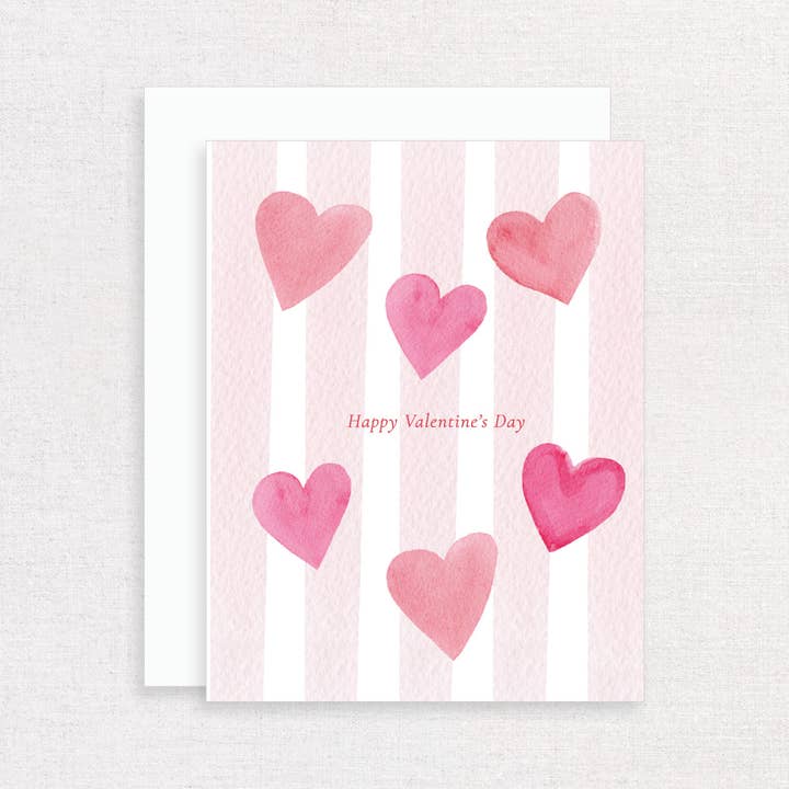 Happy Valentine's Day Watercolor Greeting Card for wholesale by Korynne and Company