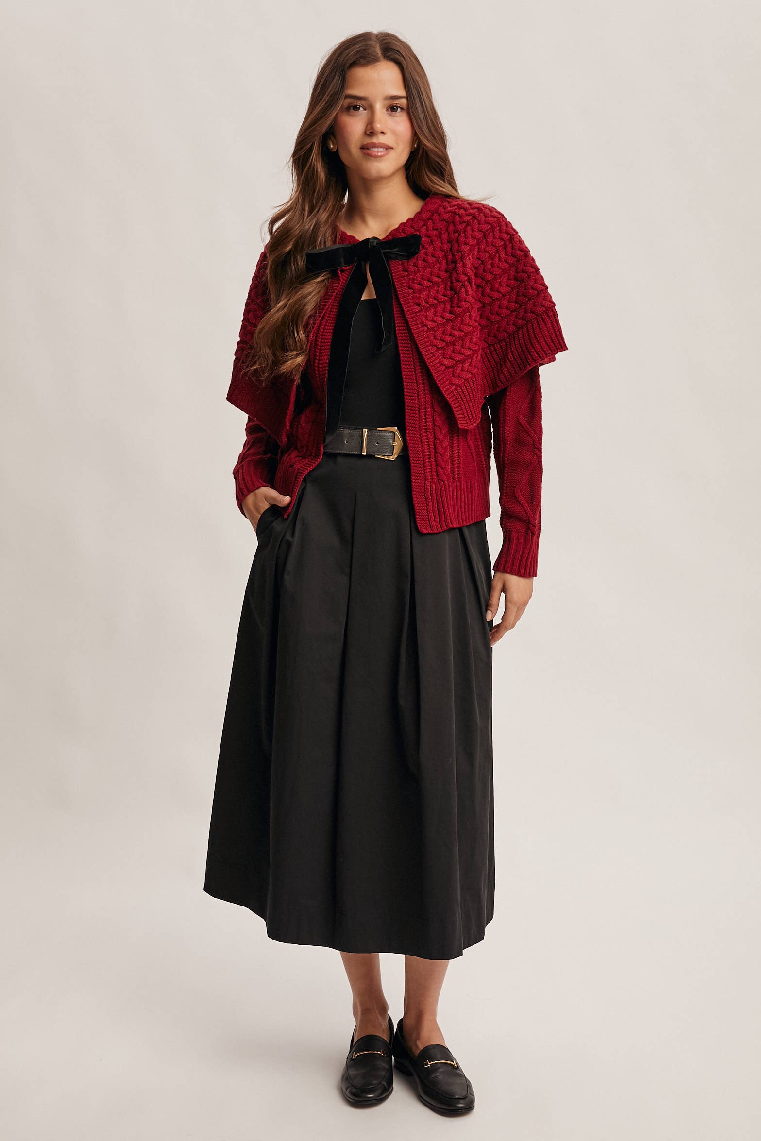 Forte – Engroshandel Nederdel - Dame – Plisseret A-line Midi Nederdel FSK00019