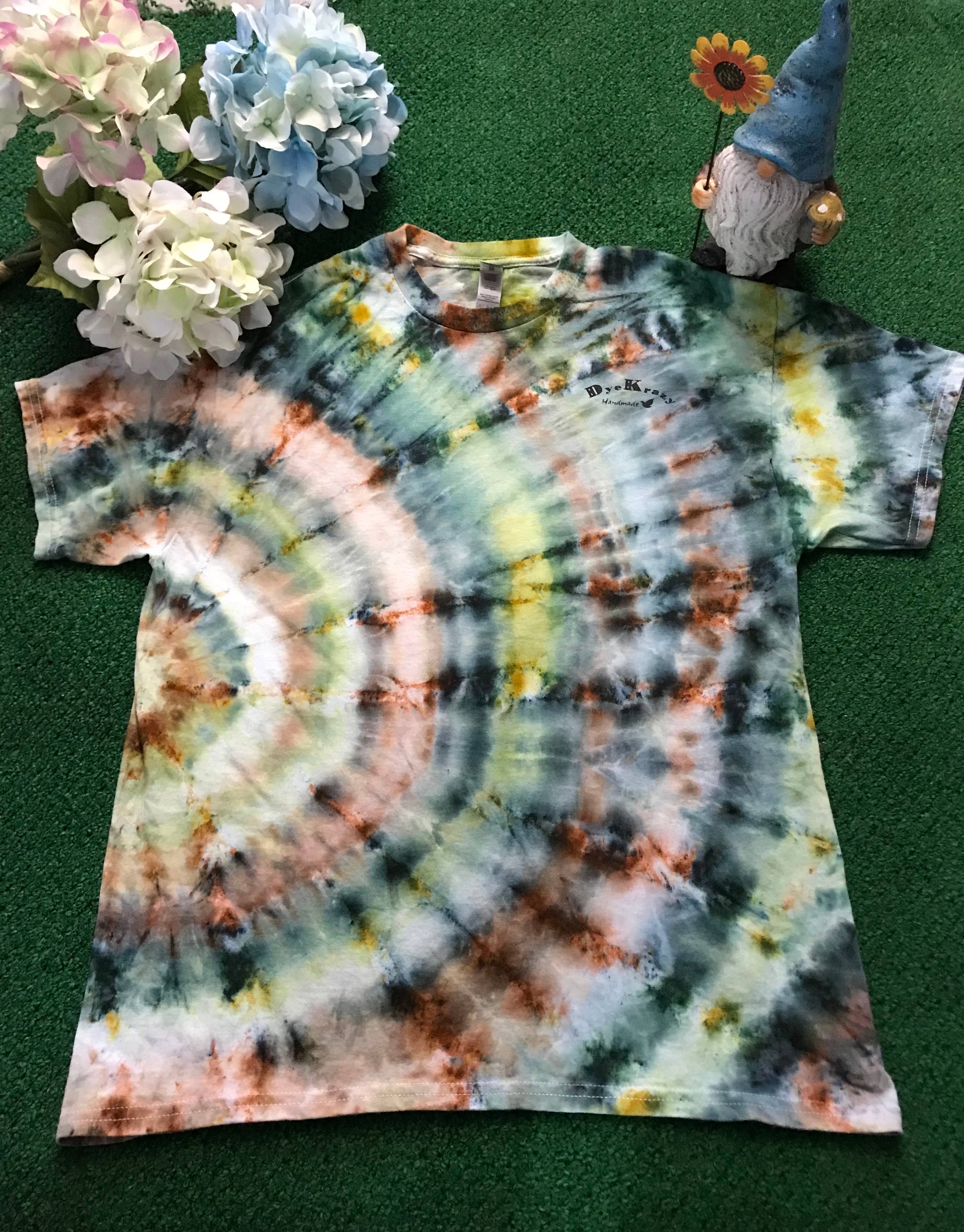 Rainbow Tie Dye, Spirited, screen printed Organic Cotton Tee