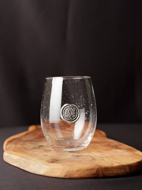Stemless Wine Glass - Classic Lettering for wholesale by Southern Jubilee
