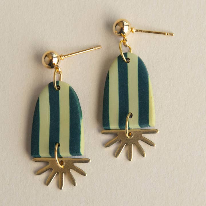 Sunny Stripe Drop Earrings for wholesale by Pepper You