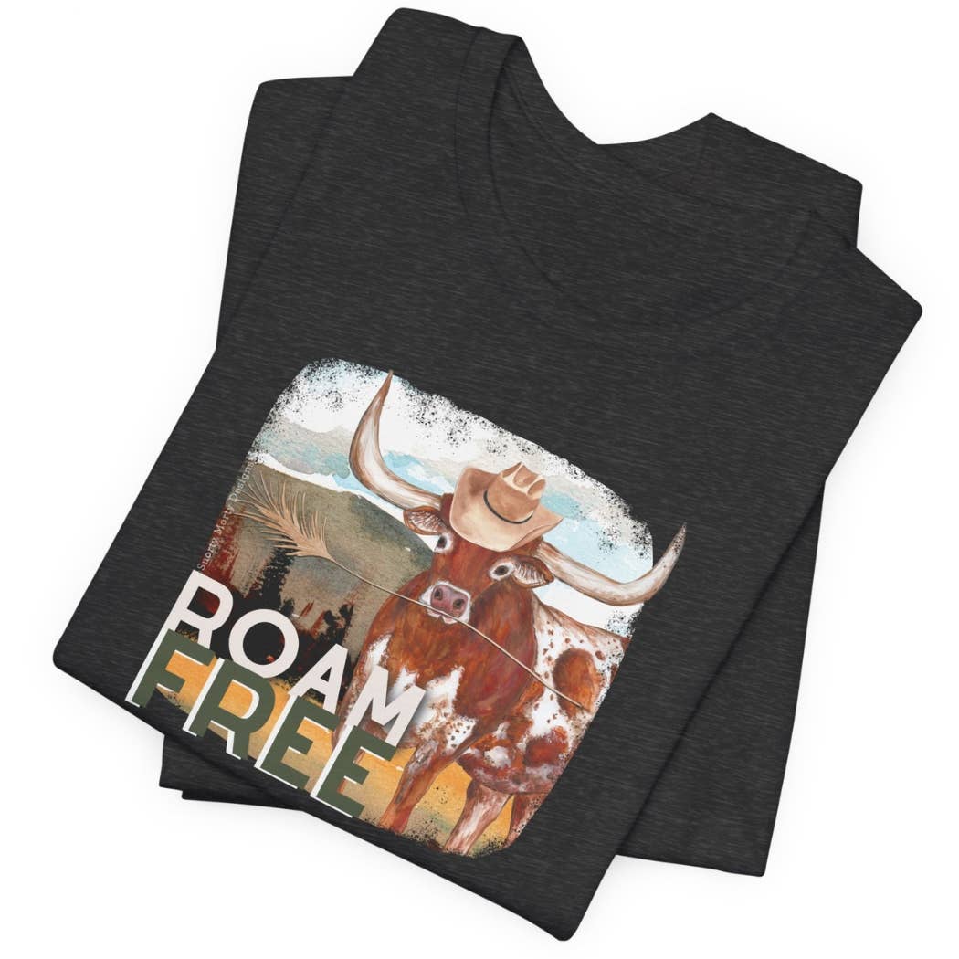 Snorty Morty Designs - Wholesale T-Shirt (Graphic) - Women's - Roam Free Longhorn Graphic T-Shirt6