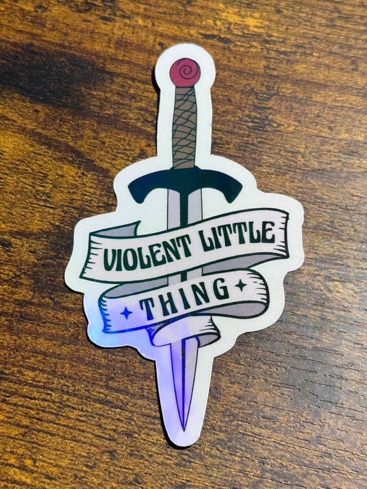 Violent Little Thing Sword Sticker, Dark Humor / Fantasy for wholesale by Press & Print Co