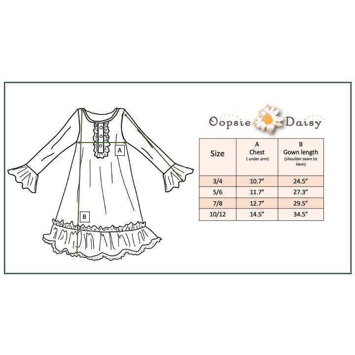 Oopsie Daisy - Wholesale Nightdress - Kids - Kids Red & Green Christmas Tree Ruffle Lounge Play Gown
