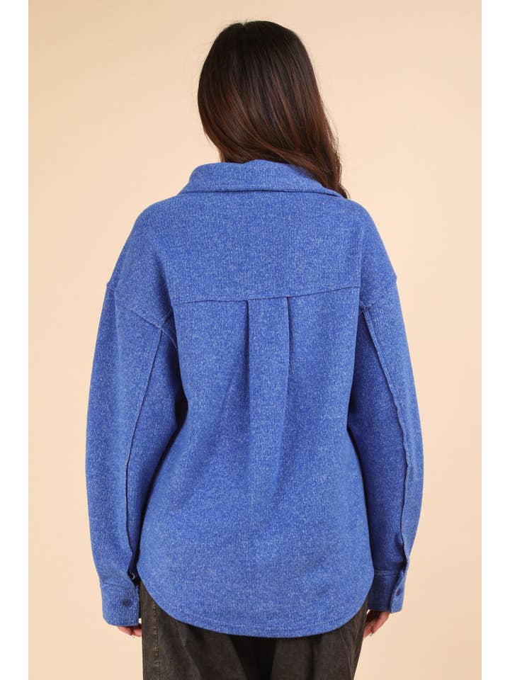 VERY J - Wholesale Shirt Jacket/Shacket - Women's - NJ90004-Oversized Cozy Button Down Shacket Jacket12