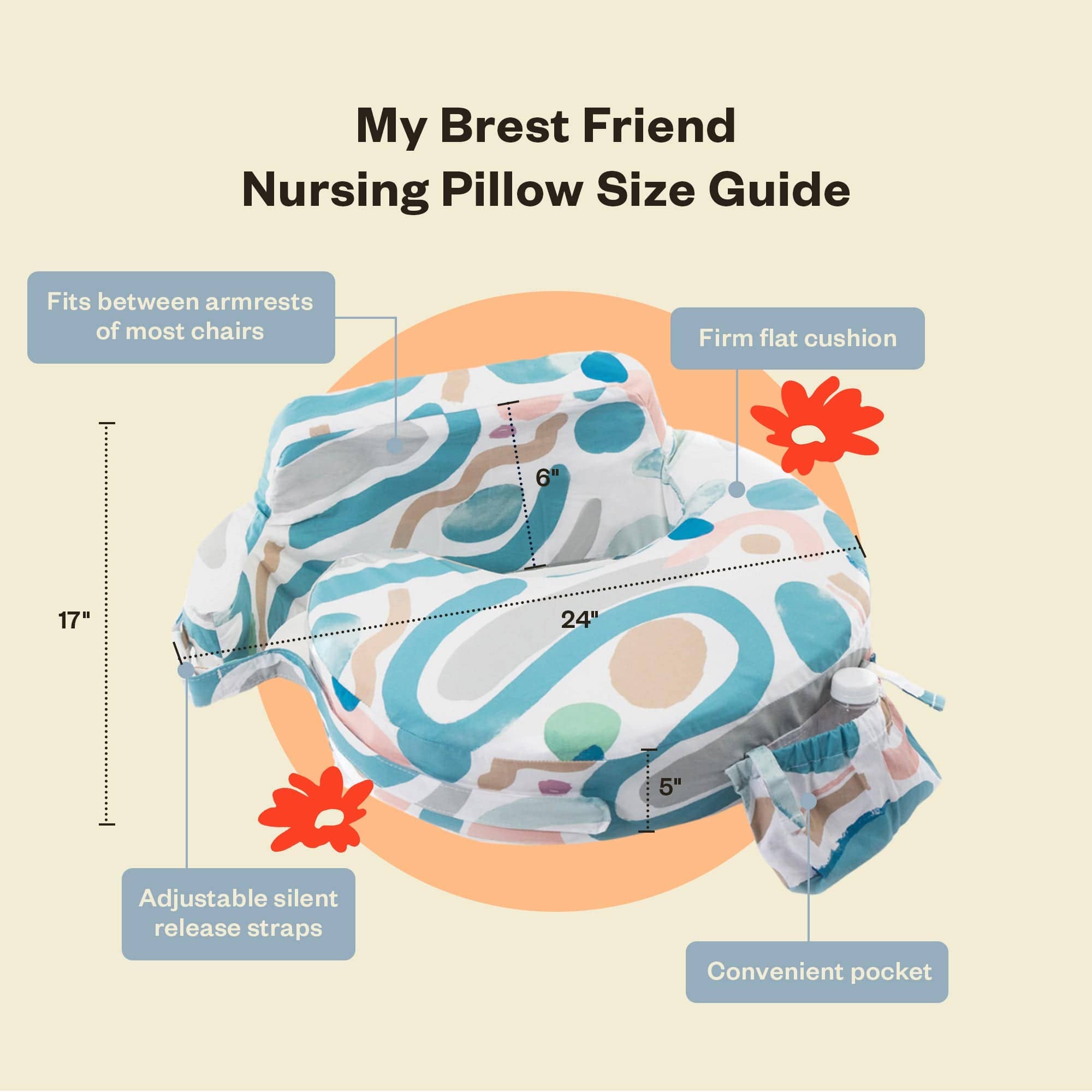 Super Deluxe Designer Nursing Pillow with 100% Organic Cotton Cover for wholesale on Faire1