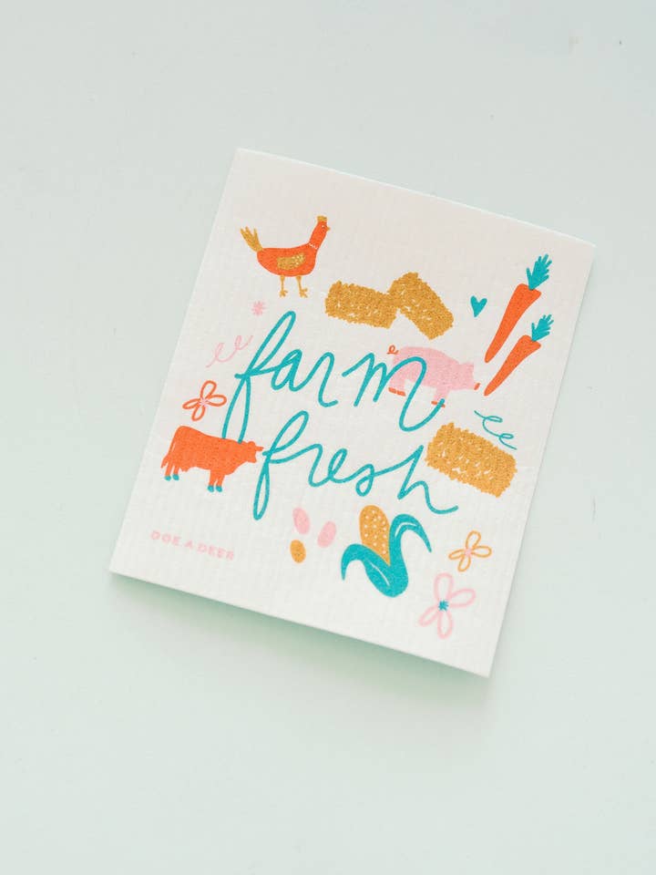 Farm Fresh Swedish Dishcloth for wholesale by Doe A Deer