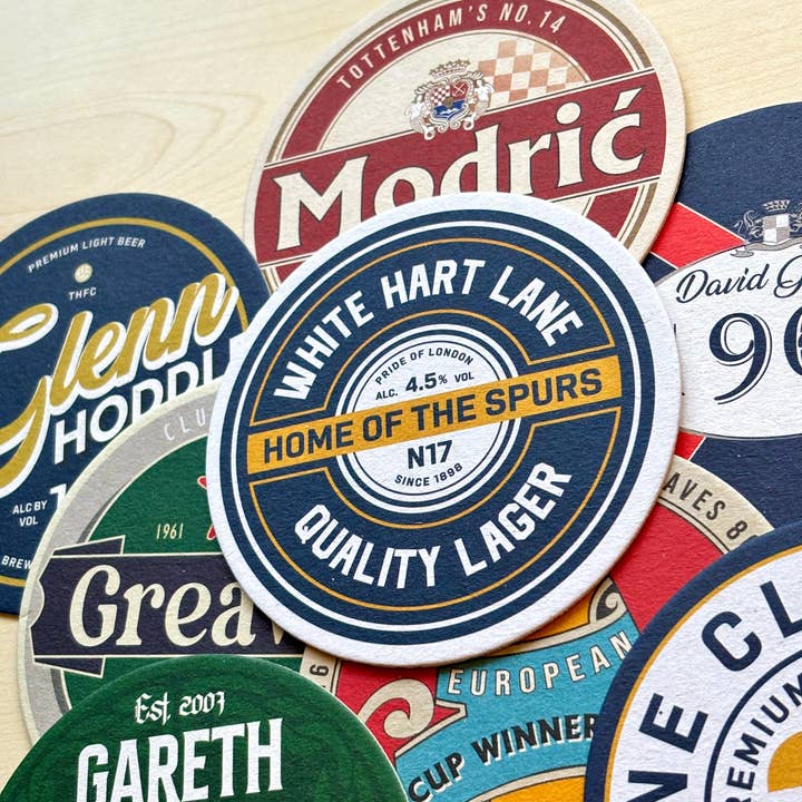 Half Time Club - Wholesale Coasters - Tottenham Hotspur Beer Mats (8-Pack)
