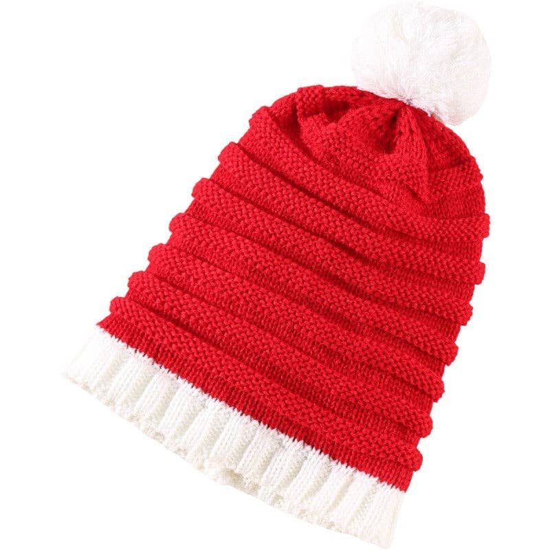 Sheer Trend - Wholesale Beanie - Women's - Contrast Color Warm Christmas Knit Hat Beanies3