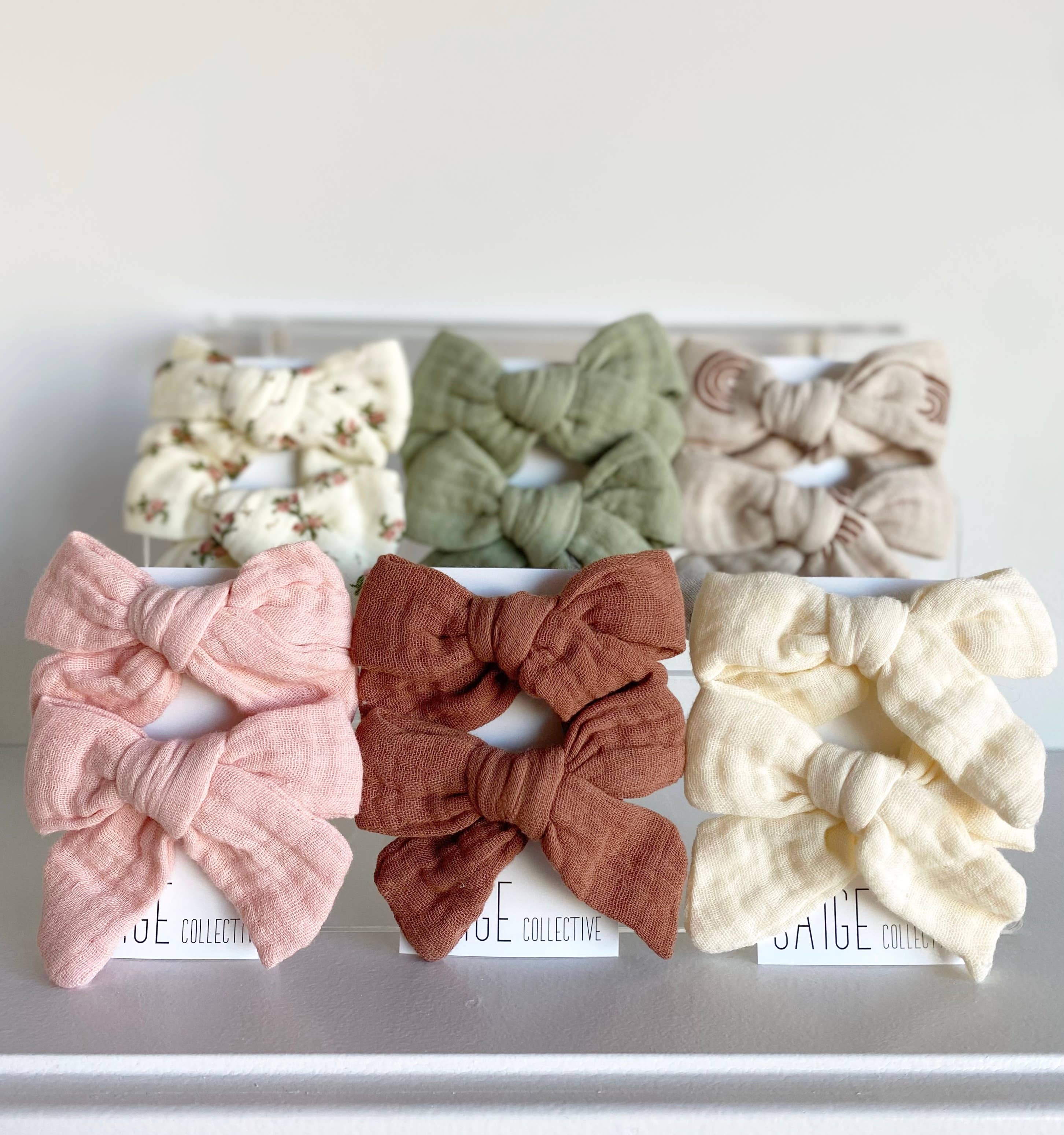 Saige Collective - Wholesale Hair Bow - Kids - Muslin Cotton Bows - assorted2