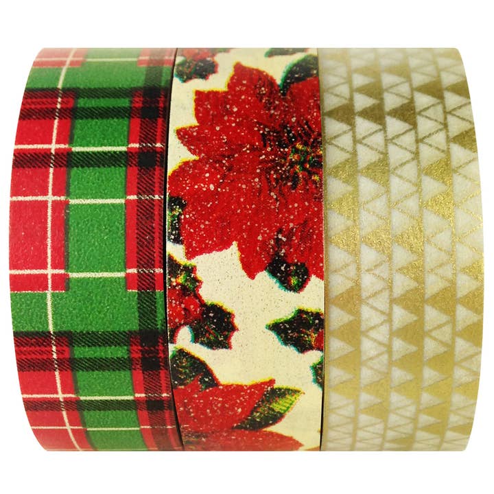 Wrapables Tis The Season Washi Masking Tape (Set of 3) for wholesale by Wrapables.com
