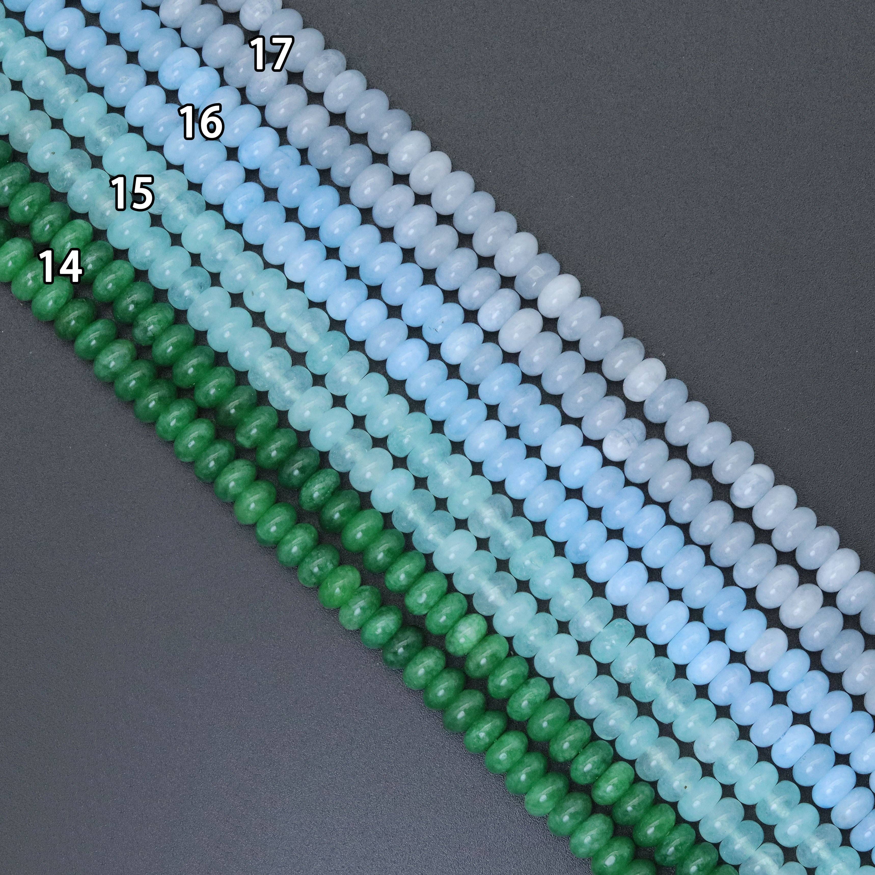 BestBeads&Beyond - Wholesale Beads - 5x8mm Smooth Rondelle Jade Beads, Sku#U20533