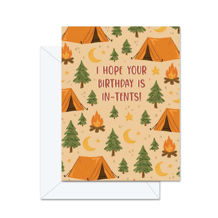 I Hope Your Birthday Is In-Tents! - Greeting Card for wholesale by Jaybee Design