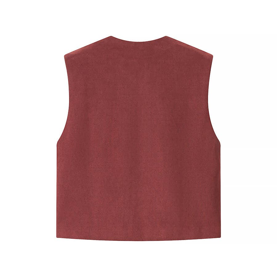 Rosa Clothing - Wholesale Outerwear Vest - Women's - Boho Suede Embroidered Vest Gilets1