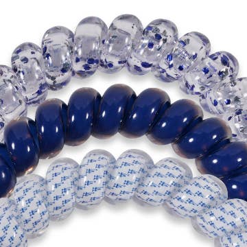 TELETIES - Wholesale Hair Tie - Spiral Hair Coils | Large | Los Angeles Dodgers Hair Ties2