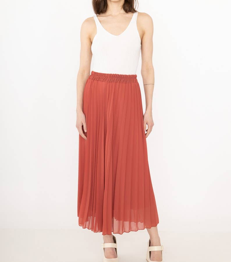 LORIANE – wholesale Skirt – Women’s – 22017U Long pleated solid skirt13