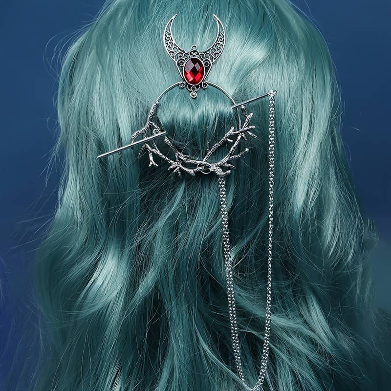 Tourtiwi - Wholesale Hair Pin - Vintage Crescent Branch Viking Rhinestone Hairpin6